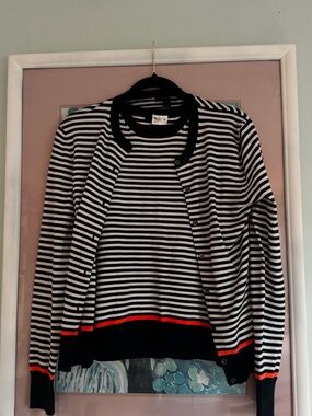 J. Crew Black and White Striped Sweater
